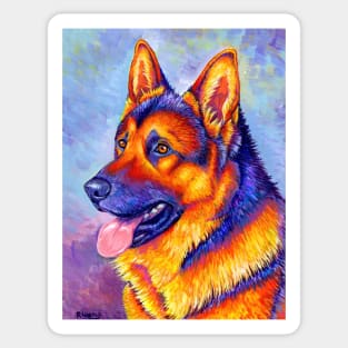 Courageous Partner Colorful German Shepherd Dog Sticker